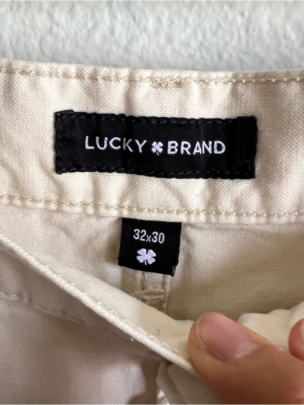 Lucky Brand Men's 287 Loose Carpenter Cargo Pants Cream Shoelace 32/30 NWT - Picture 8 of 16